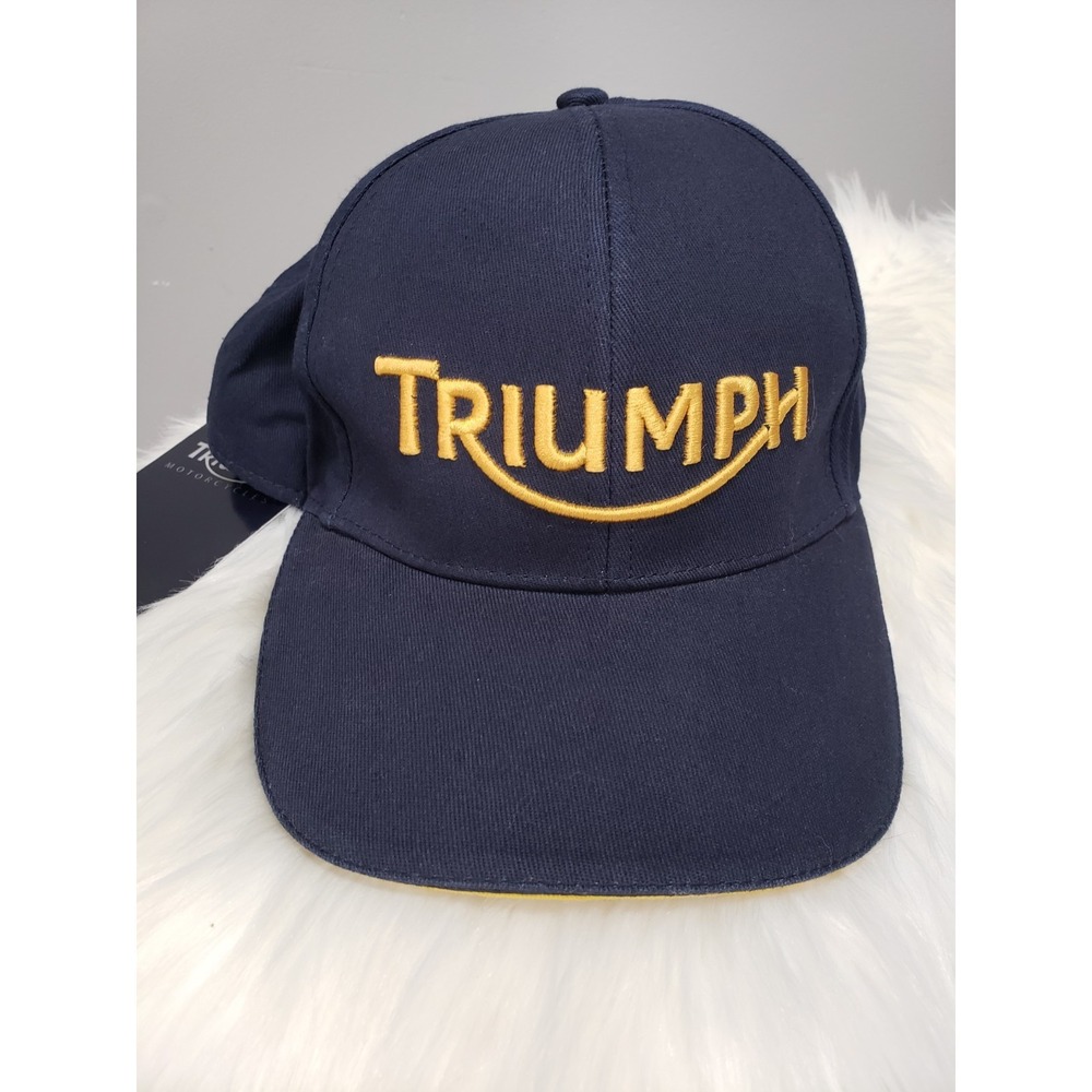 NEW Triumph Motorcycles Mundesley Golf Cap Hat ADJUSTABLE MENS NAVY BLUE